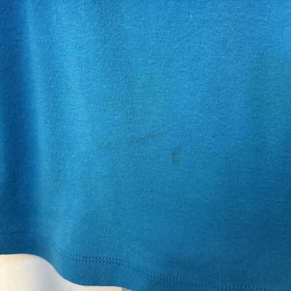 Vintage Y2K Mix & Co Women’s Large Turquoise Pleated Scoop Neck Tee Shirt Top - Picture 5 of 8